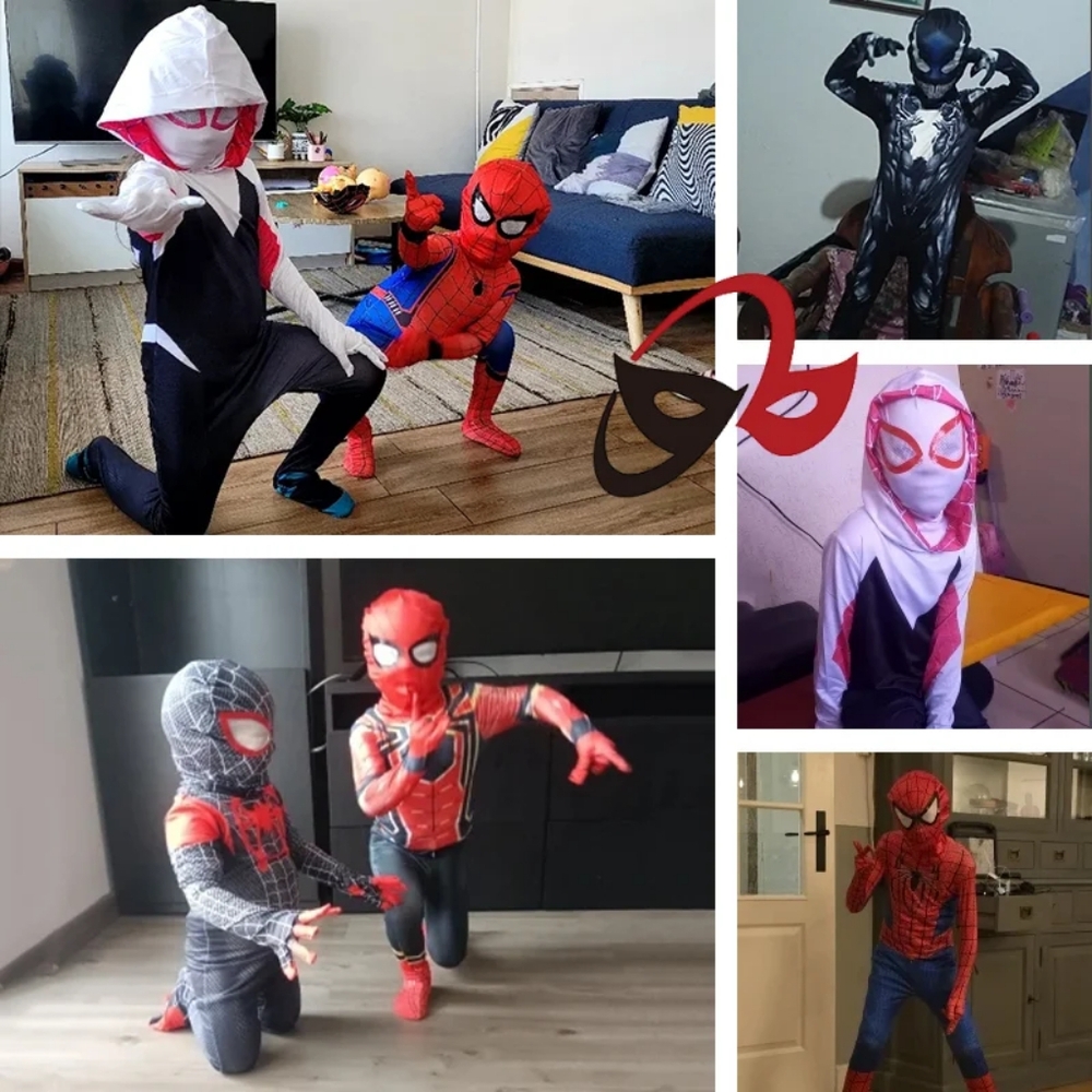 Spider-Gwen Kids Costume – Into the Spider-Verse Girls Halloween Marvel Costume - Picture 10 of 11